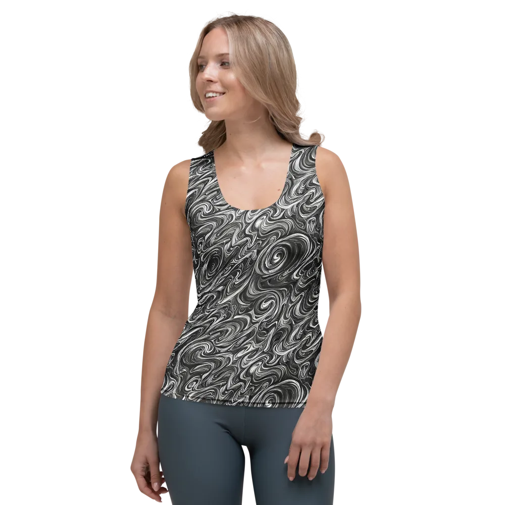 Noir Marble on Women's Tank Top — Front