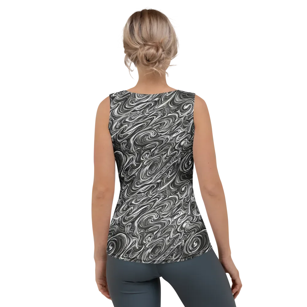 Noir Marble on Women's Tank Top — Back
