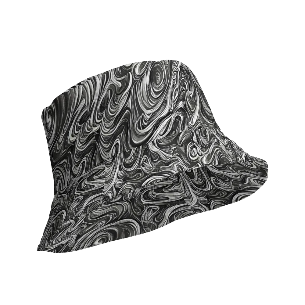 Noir Marble on Reversible Bucket Hat — Product details Outside