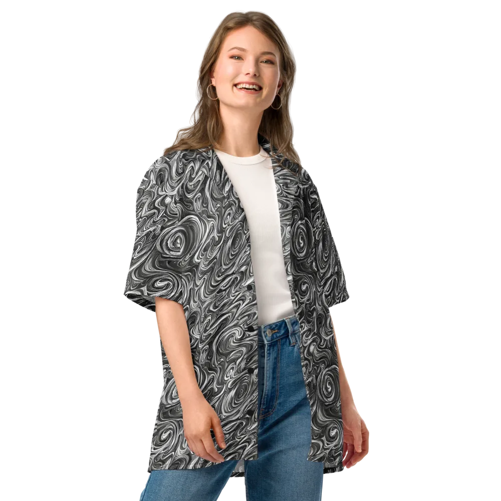 Noir Marble on Button Shirt — Front
