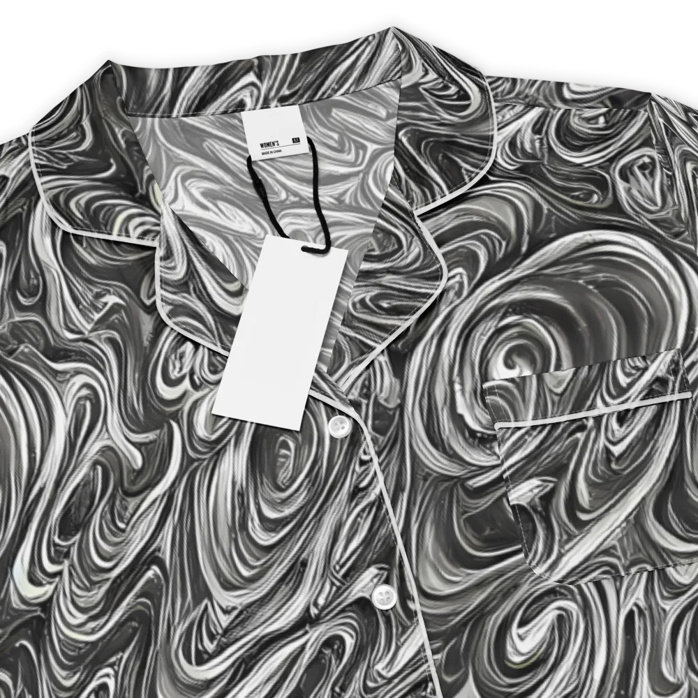 Noir Marble on Women's Short Sleeve Pajama Top — Product details