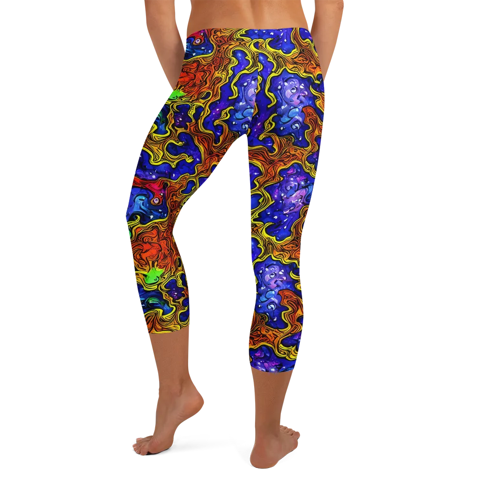 Electric Lava on Capri Leggings — Back