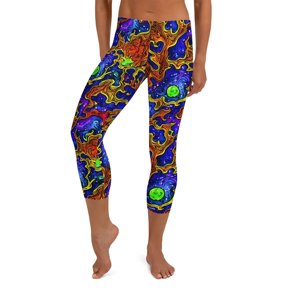 Electric Lava on Capri Leggings — Front