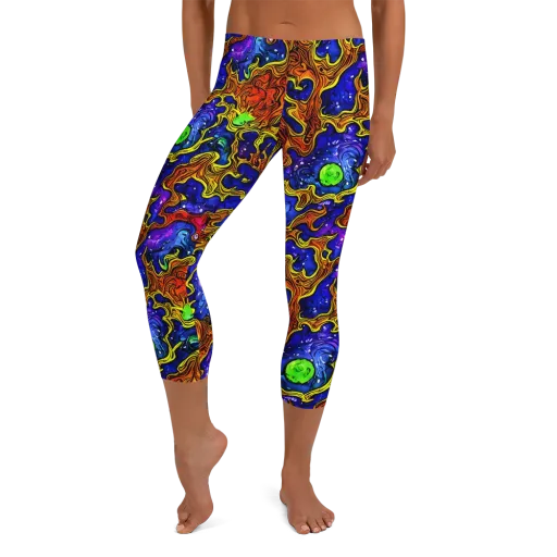 Electric Lava on a Capri Leggings