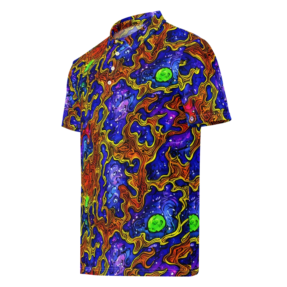 Electric Lava on Men's Slim Fit Polo Shirt — Left Front