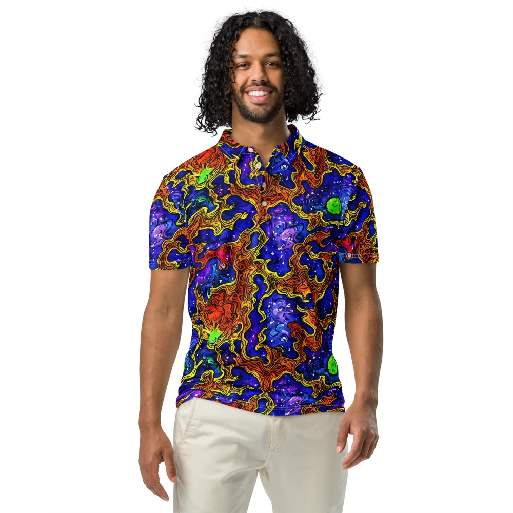 Electric Lava on Men's Slim Fit Polo Shirt — Front