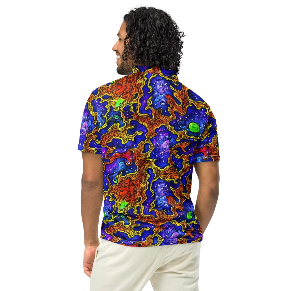 Electric Lava on Men's Slim Fit Polo Shirt — Back
