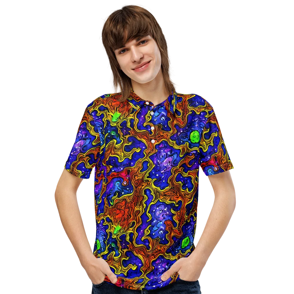 Electric Lava on Men's Slim Fit Polo Shirt — Front