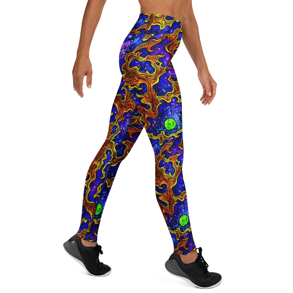 Electric Lava on Yoga Leggings — Right