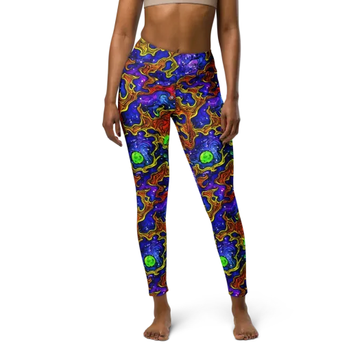 Electric Lava on a Yoga Leggings