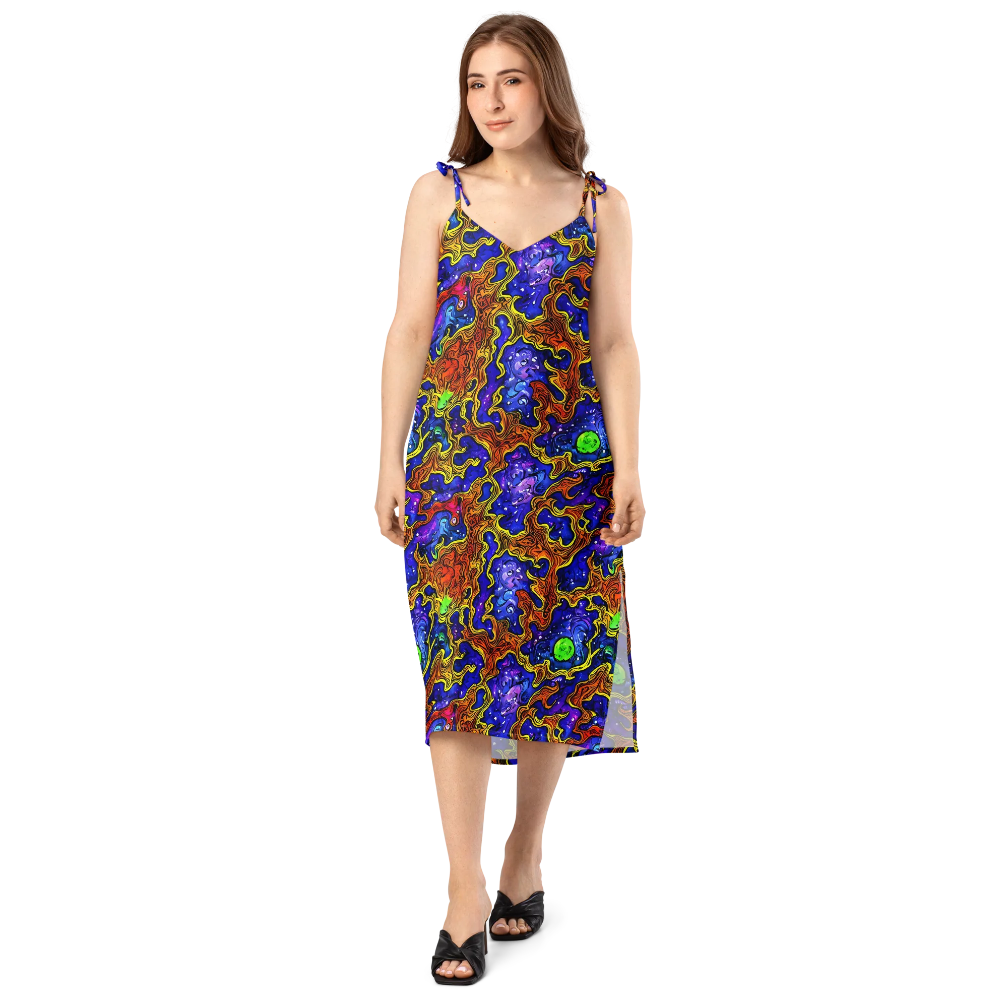 Electric Lava on Slip Dress — Front