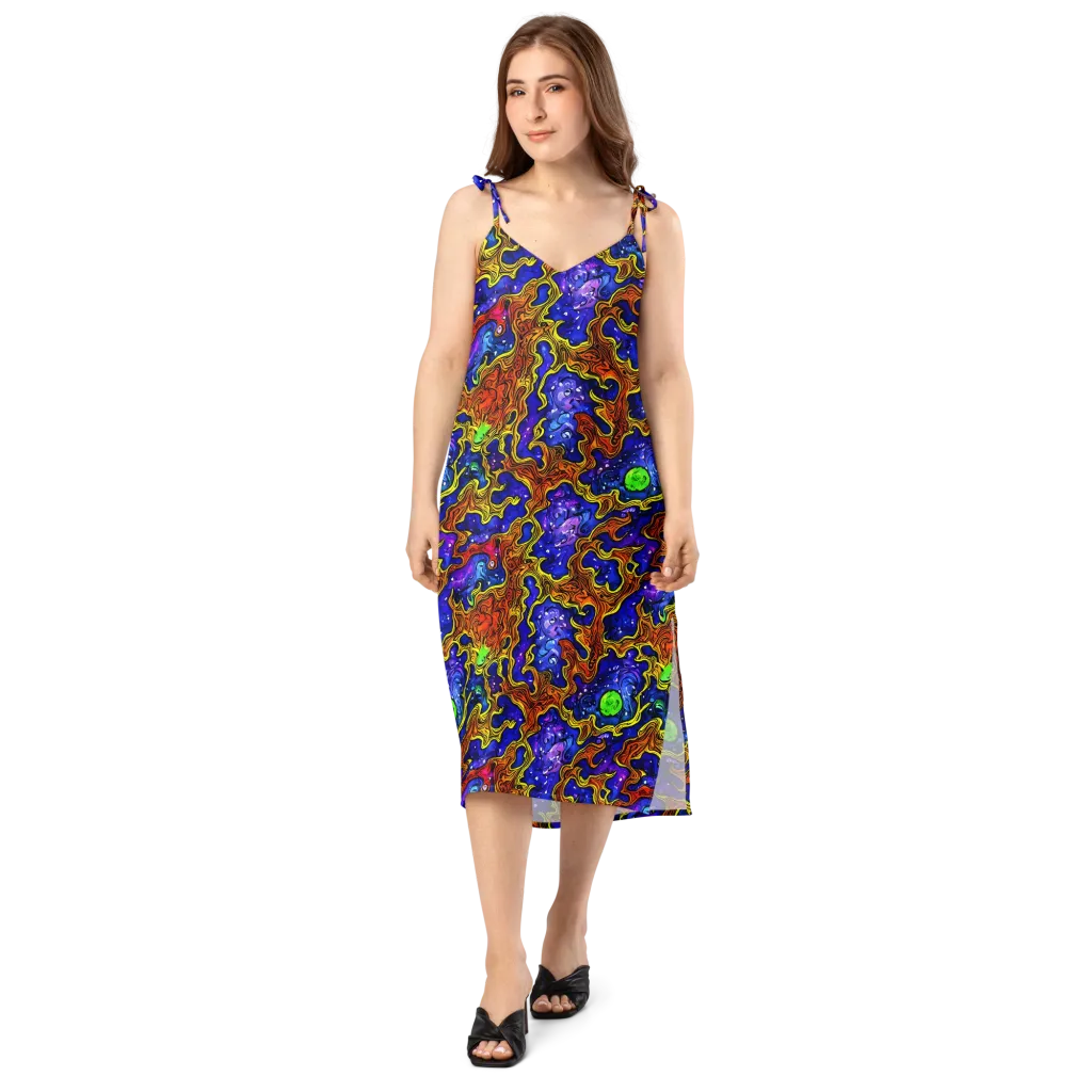Electric Lava on Slip Dress — Front
