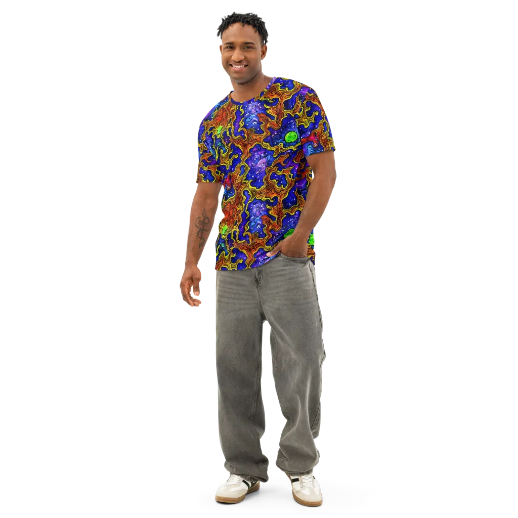 Electric Lava on Men's Cotton Crew Neck T-Shirt — Front