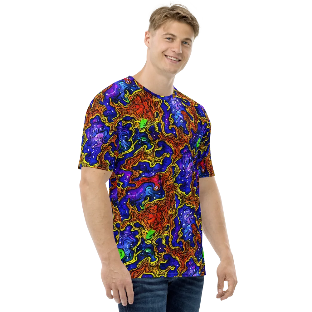 Electric Lava on Men's Crew Neck T-Shirt — Right