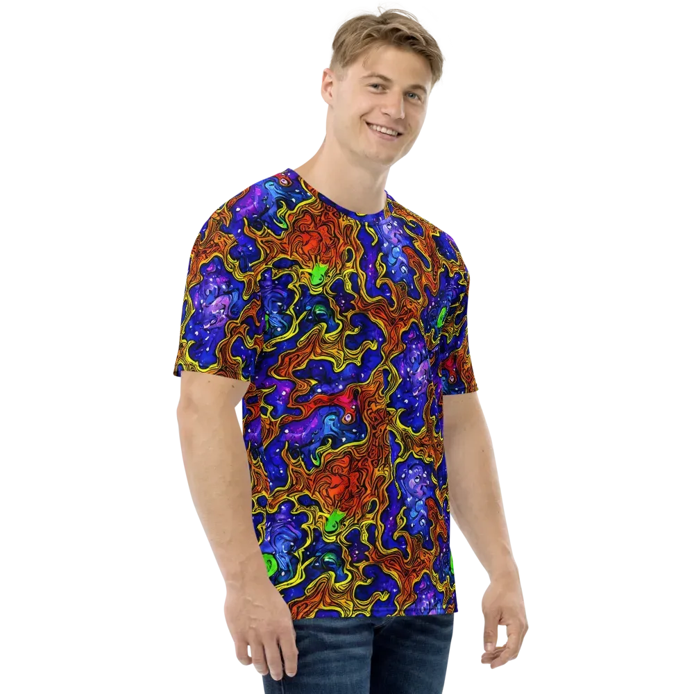 Electric Lava on Men's Crew Neck T-Shirt — Right