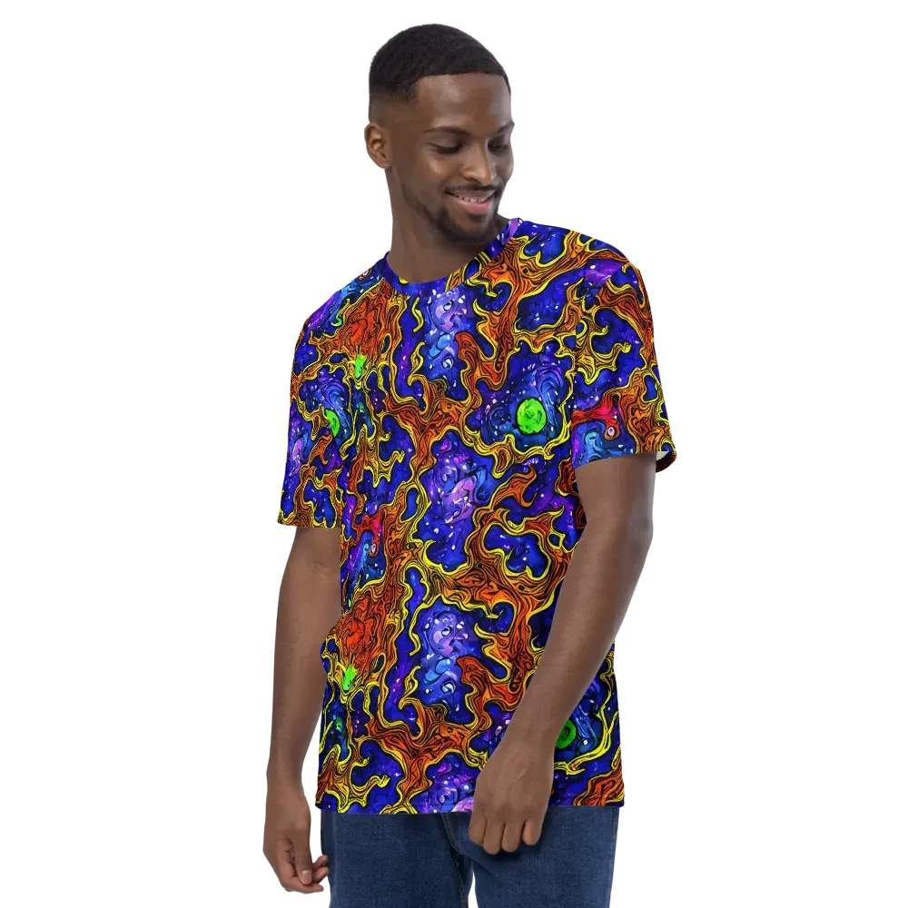 Electric Lava on Men's Crew Neck T-Shirt — Left