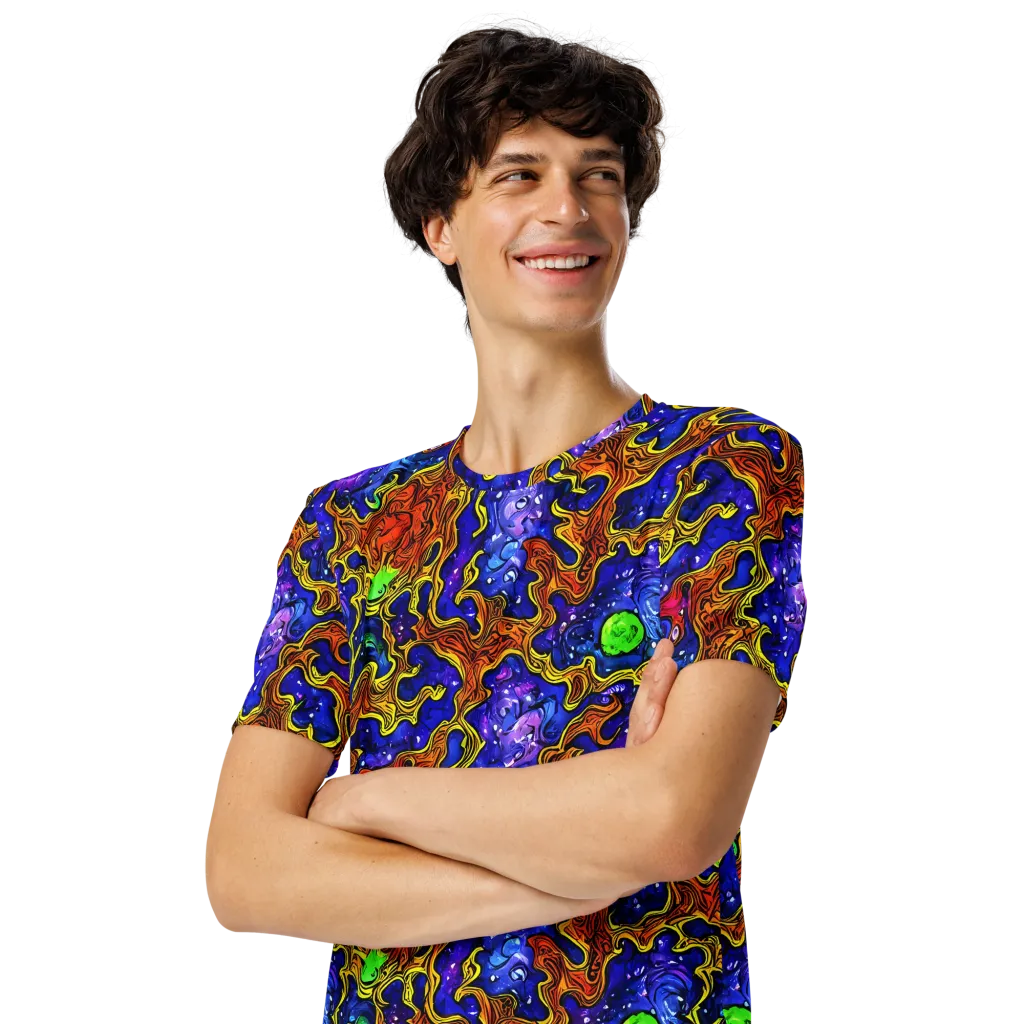 Electric Lava on Men's Crew Neck T-Shirt — Left Front