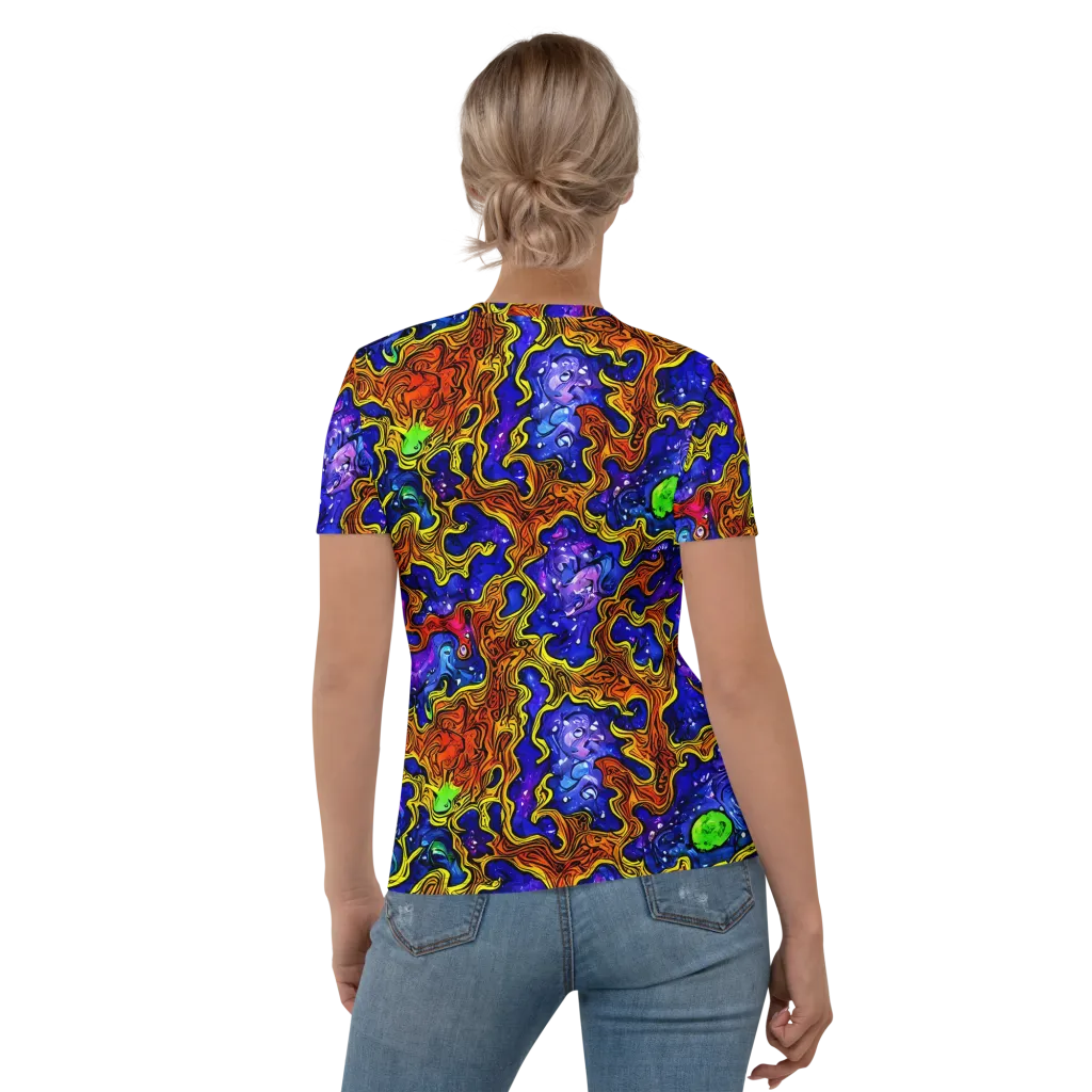 Electric Lava on Women's Crew Neck T-Shirt — Back