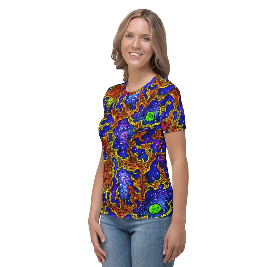 Electric Lava on Women's Crew Neck T-Shirt — Left