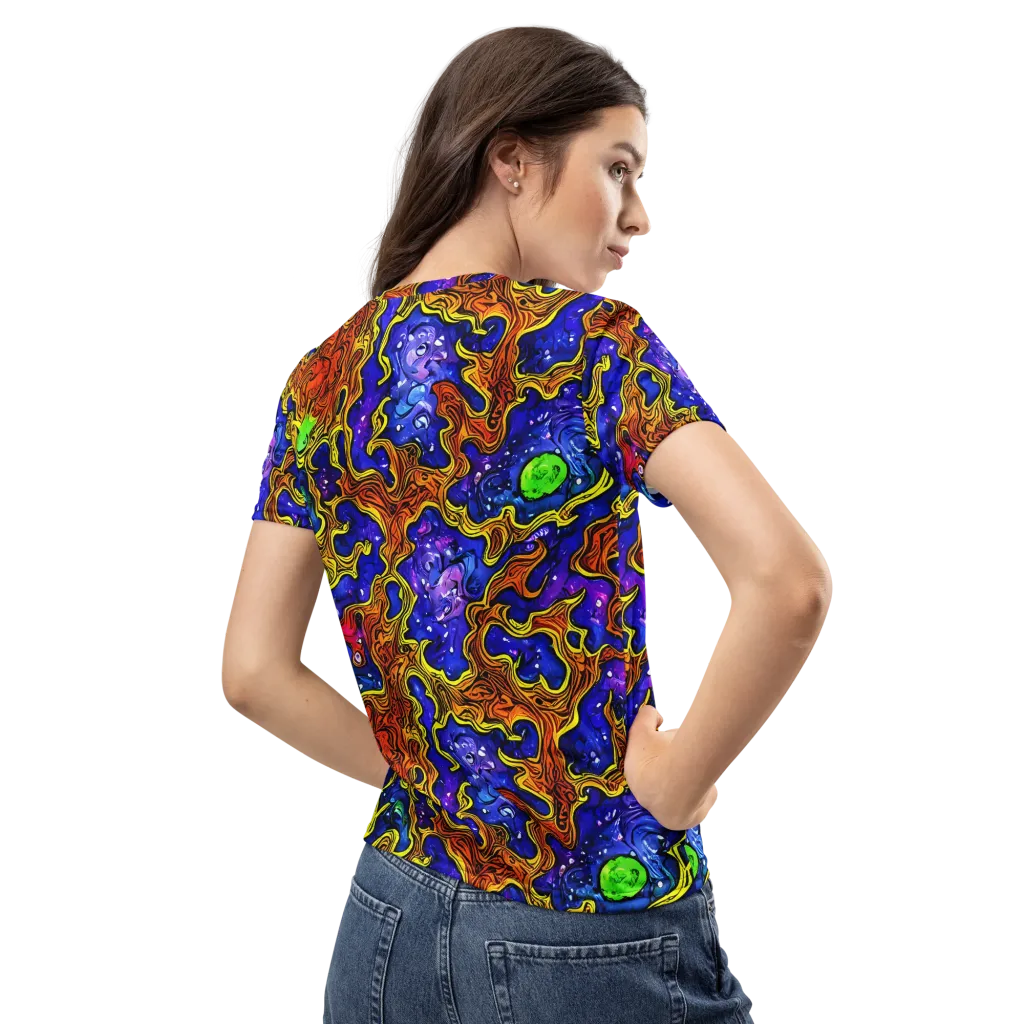 Electric Lava on Women's Crew Neck T-Shirt — Back