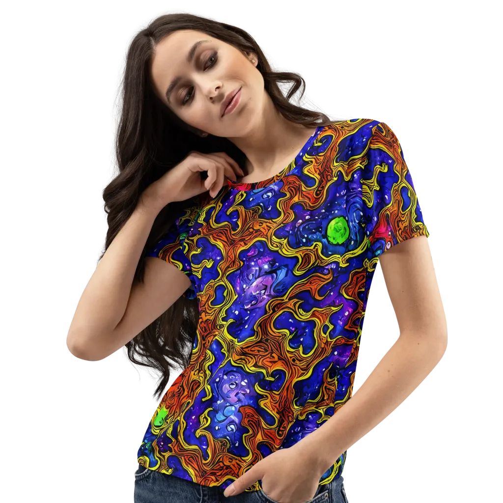 Electric Lava on Women's Crew Neck T-Shirt — Left Front