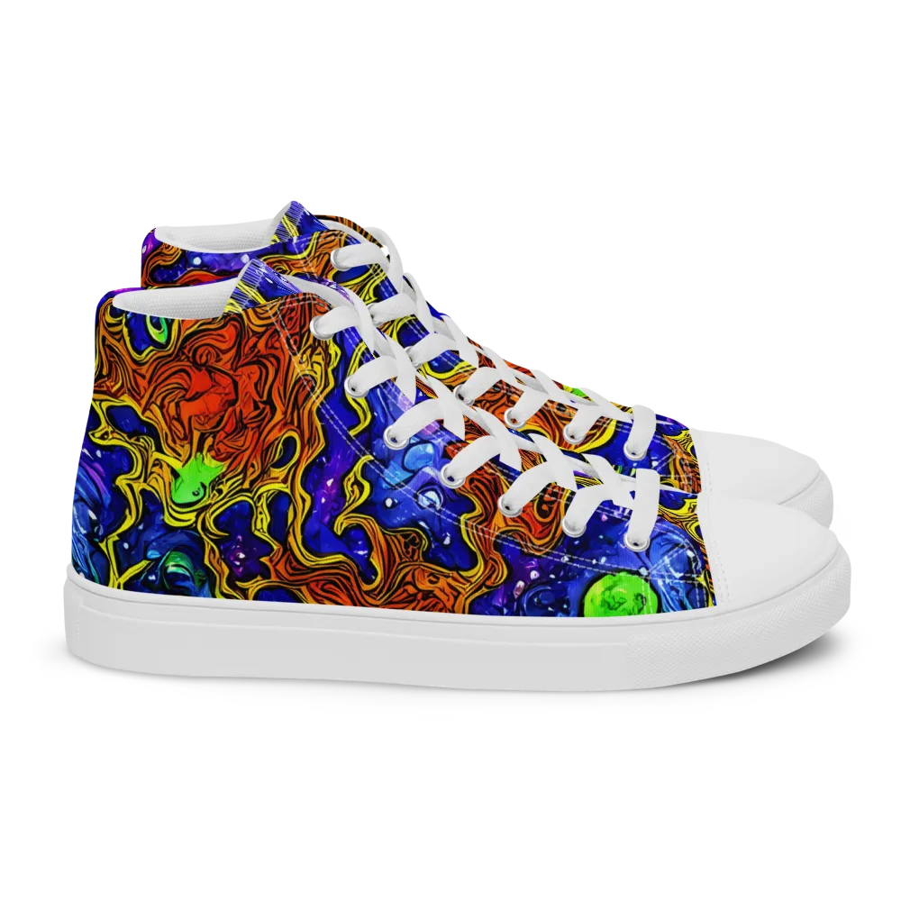 Electric Lava on Women's High Top Canvas Shoes — Right