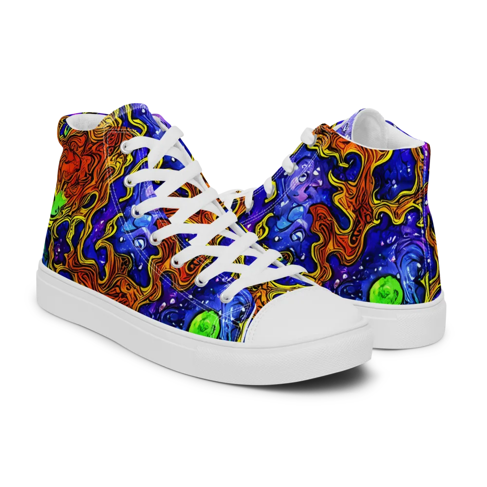 Electric Lava on Women's High Top Canvas Shoes — Right