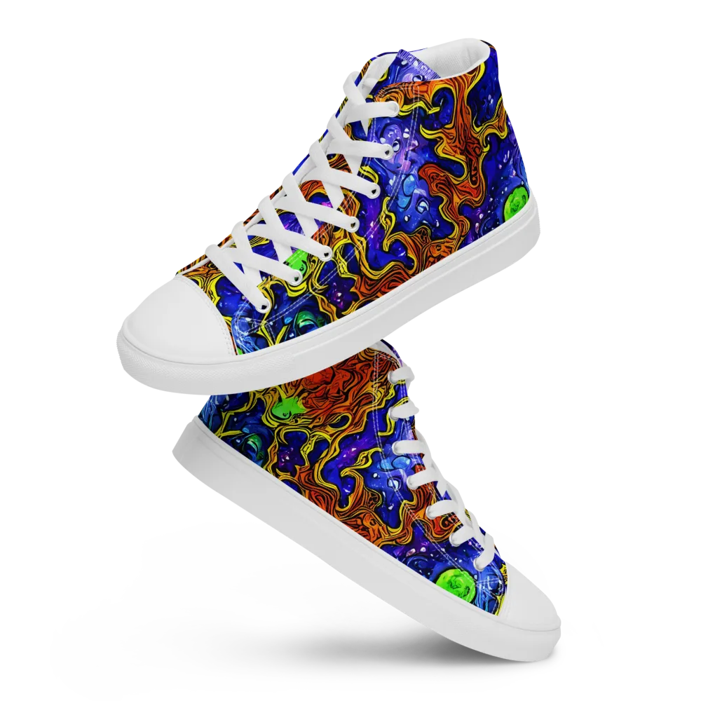 Electric Lava on Women's High Top Canvas Shoes — Front