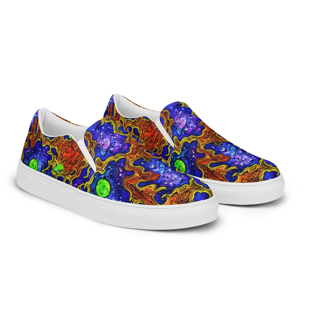 Electric Lava on Men's Slip-On Canvas Shoes — Right Front