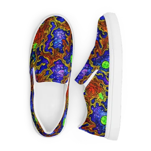 Electric Lava on a Men's Slip-On Canvas Shoes