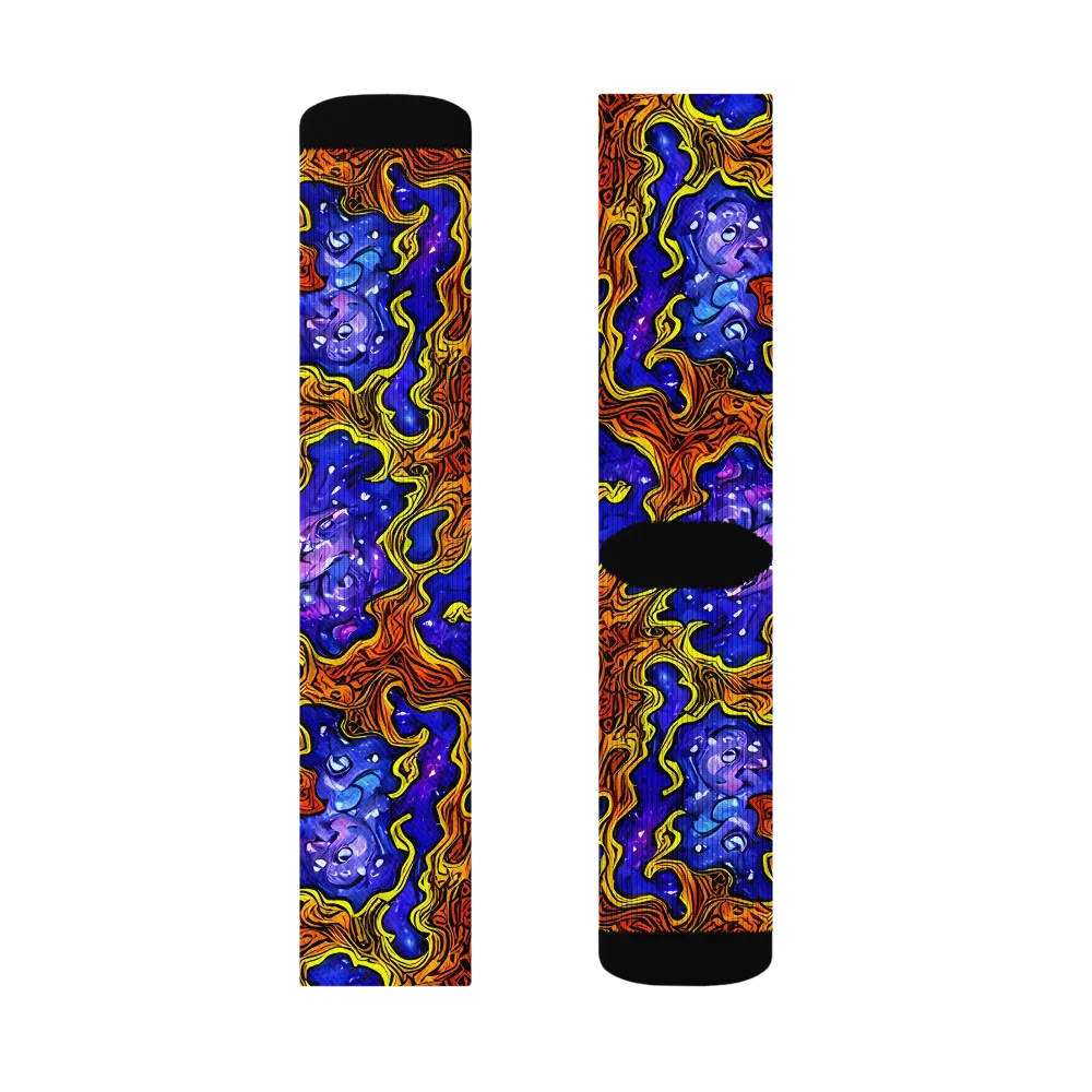 Electric Lava on Socks — Left Sock