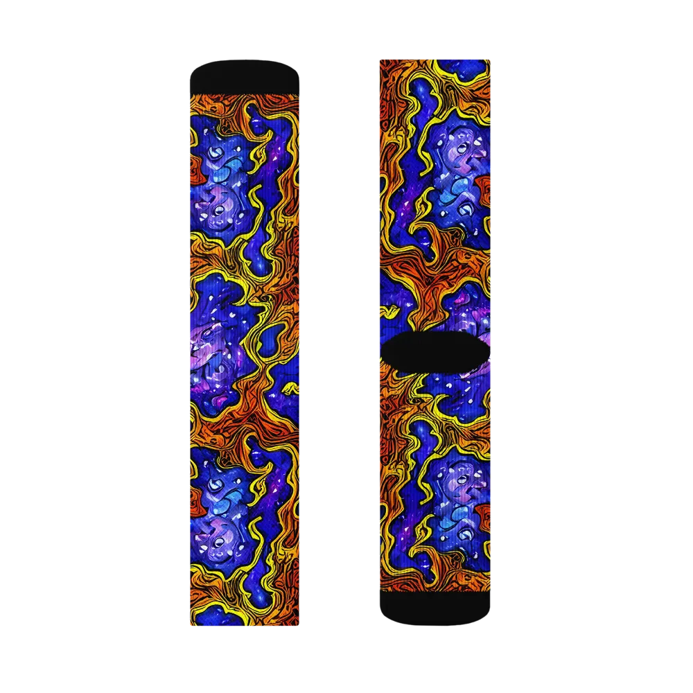Electric Lava on Socks — Right Sock