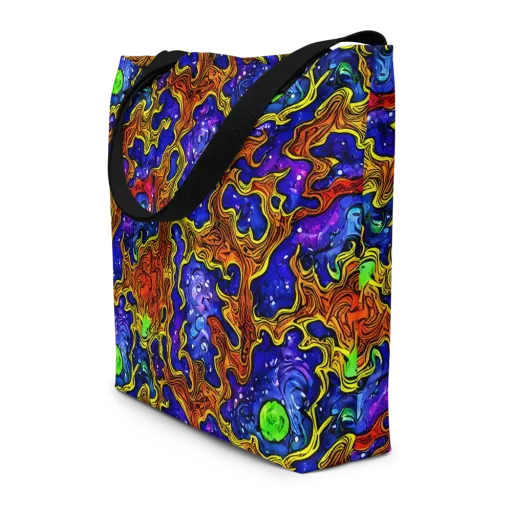 Electric Lava on a Large Tote Bag W/ Pocket