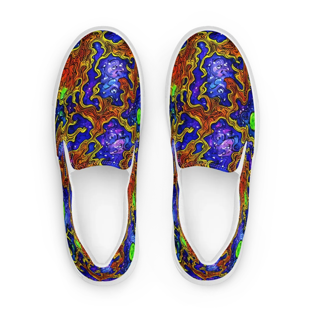 Electric Lava on Women's Slip-On Canvas Shoes — Front