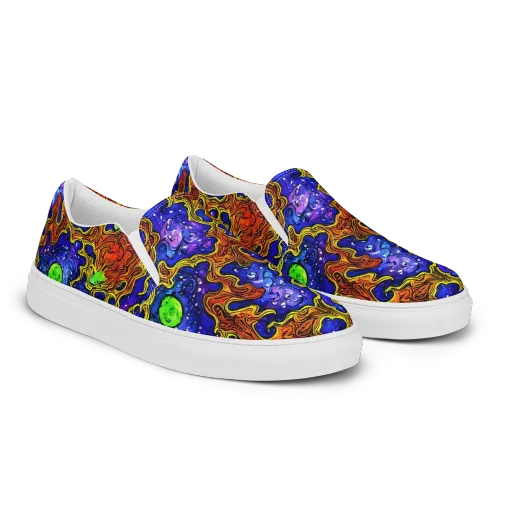 Electric Lava on a Women's Slip-On Canvas Shoes