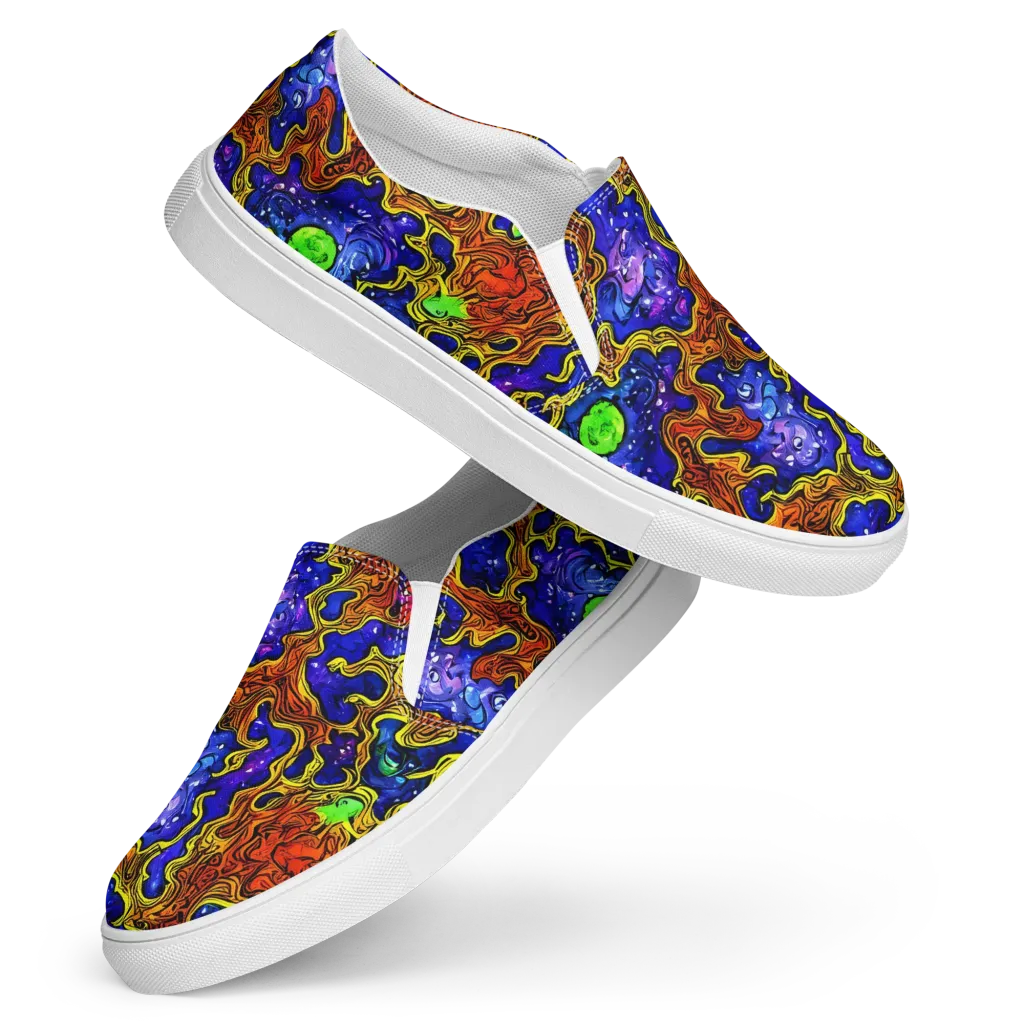Electric Lava on Women's Slip-On Canvas Shoes — Front