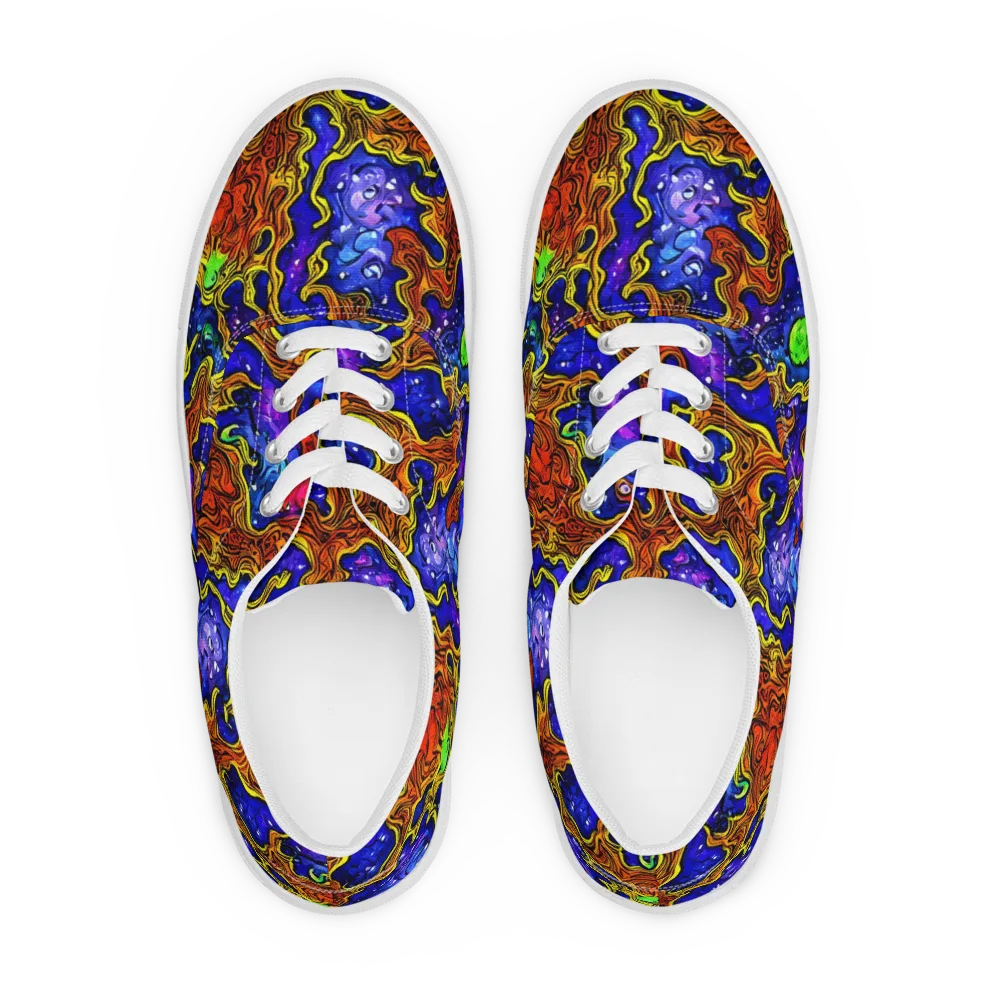 Electric Lava on Men's Lace-Up Canvas Shoes — Front
