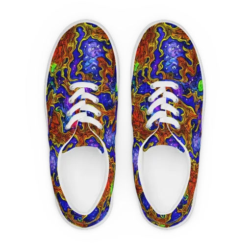 Electric Lava on a Men's Lace-Up Canvas Shoes