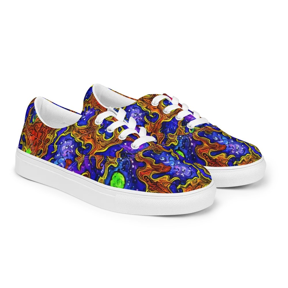Electric Lava on Men's Lace-Up Canvas Shoes — Right Front