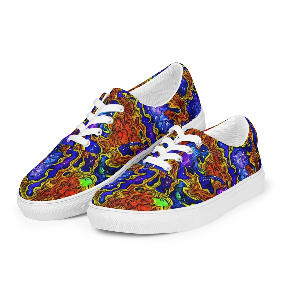Electric Lava on Men's Lace-Up Canvas Shoes — Left Front