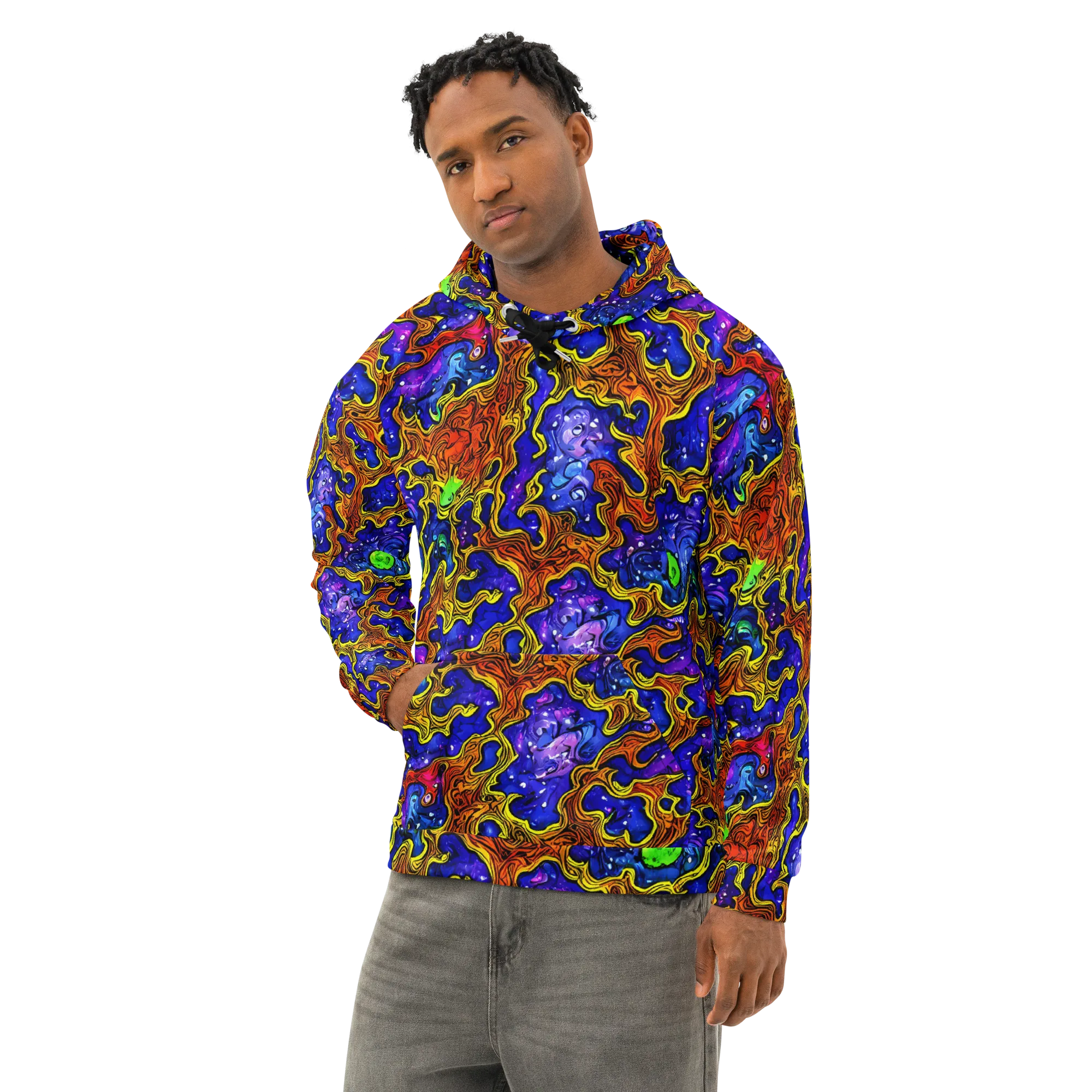 Electric Lava on Cotton Hoodie — Left Front