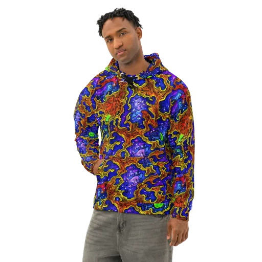 Electric Lava on a Cotton Hoodie