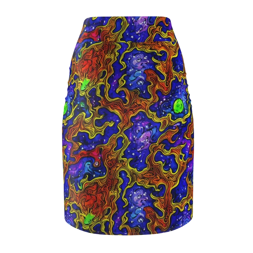 Electric Lava on Pencil Skirt — Back