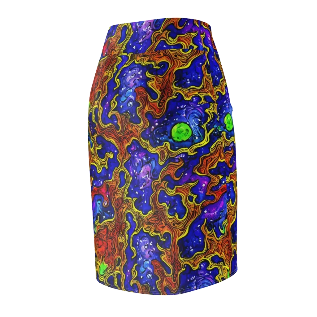 Electric Lava on Pencil Skirt — Back Side