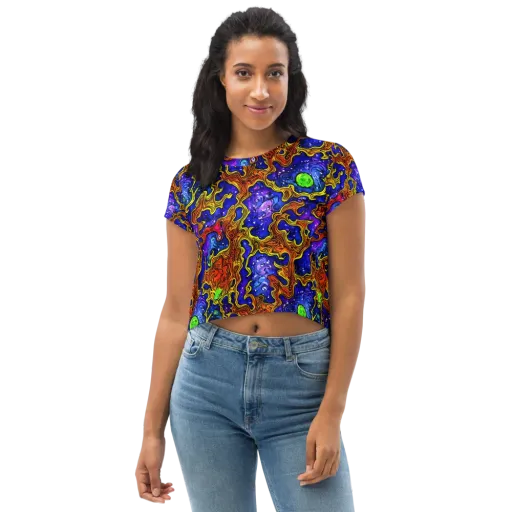 Electric Lava on a Crop Tee
