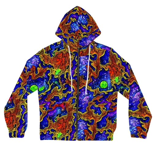 Electric Lava on a Women's Full-Zip Hoodie