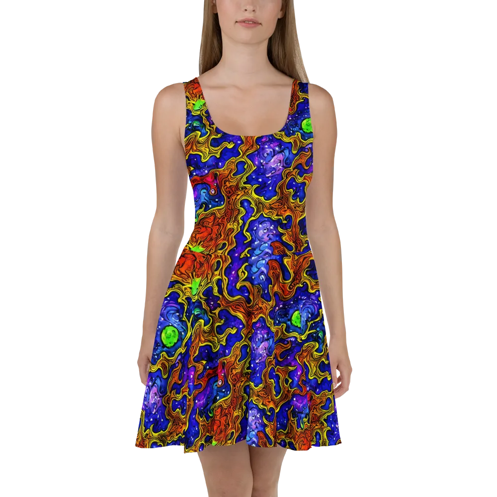 Electric Lava on Skater Dress — Front