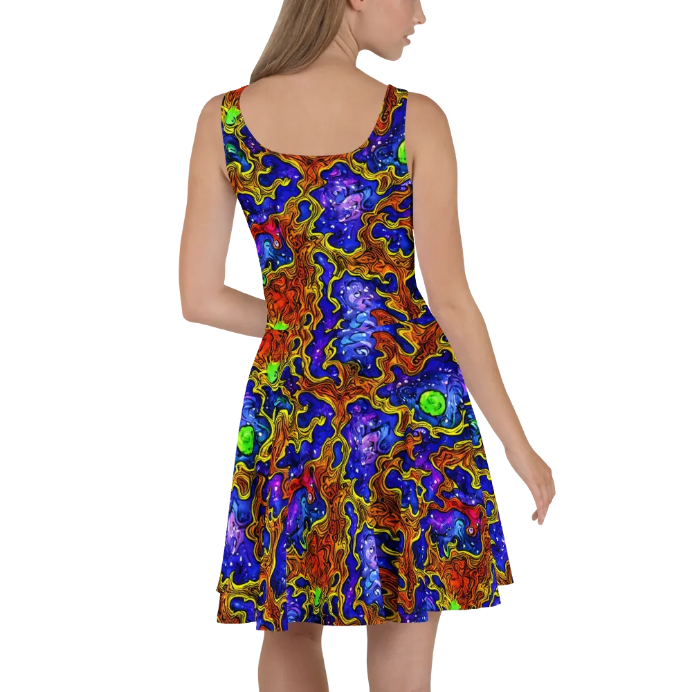 Electric Lava on Skater Dress — Back