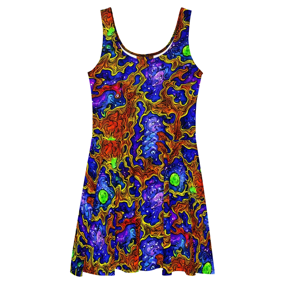 Electric Lava on Skater Dress — Front