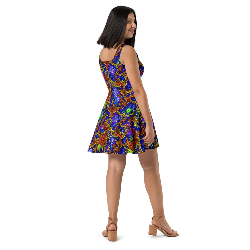 Electric Lava on Skater Dress — Right